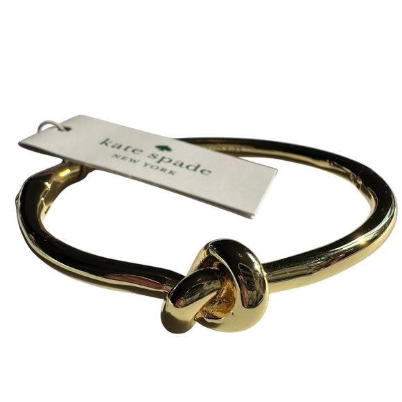 Kate Spade Gold Sailors Knot hinged Bangle Bracelet, NWT - Picture 1 of 6